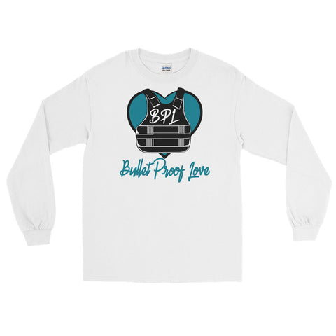 Bullet Proof Love Long Sleeve (Hornets Blue Logo) T-Shirt