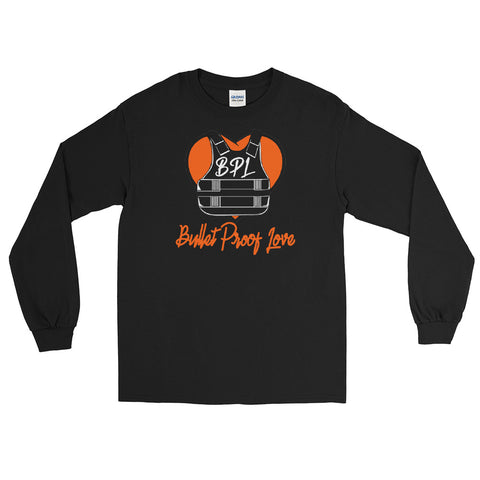 Bullet Proof Love Long Sleeve (Orange Logo) T-Shirt